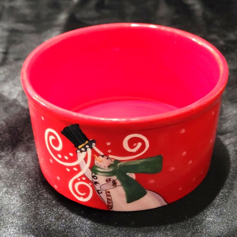 Certified International Snowman Bowl~Christmas Candy Dish~Stephanie Stouffer